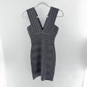 herve leger black white dress 1% Spandex SKU = 13626 Herv Lger Striped Bandage Gown